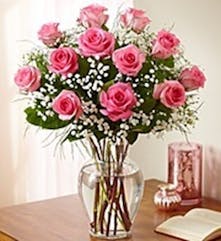 One Dozen Pink Roses 